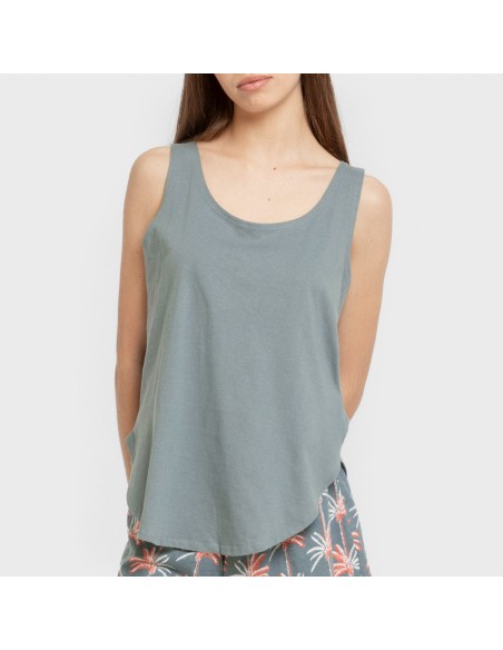 Pijama corto algodón Creta verde francés Pijama corto algodón Creta verde francés