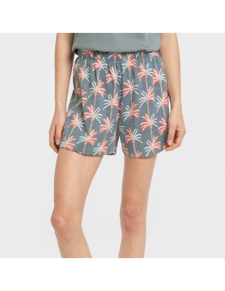 Pijama corto algodón Creta verde francés Pijama corto algodón Creta verde francés