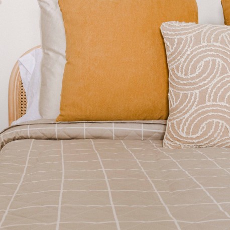 Colcha bouti Cuadro Uceda arena