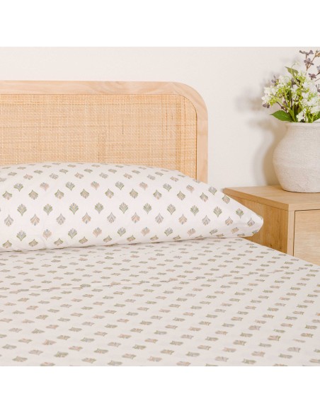 Juego de sábanas algodón Alhambra verde