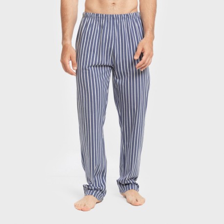 Pijama largo algodón hombre Raya Fernando azul