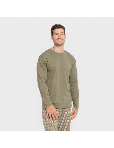 Pijama largo algodón hombre Arpani verde