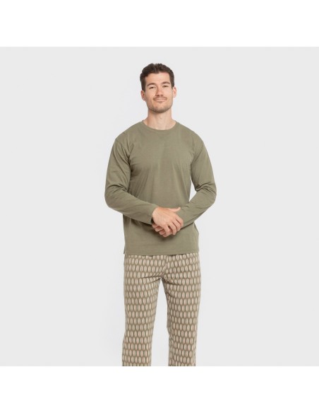 Pijama largo algodón hombre Arpani verde