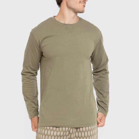 Pijama largo algodón hombre Arpani verde