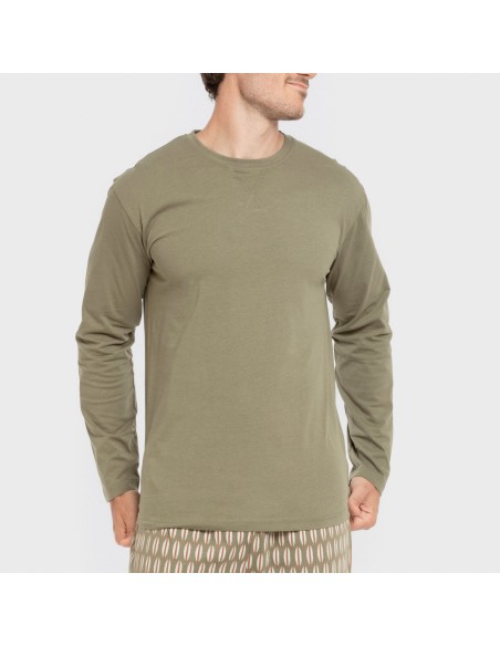 Pijama largo algodón hombre Arpani verde
