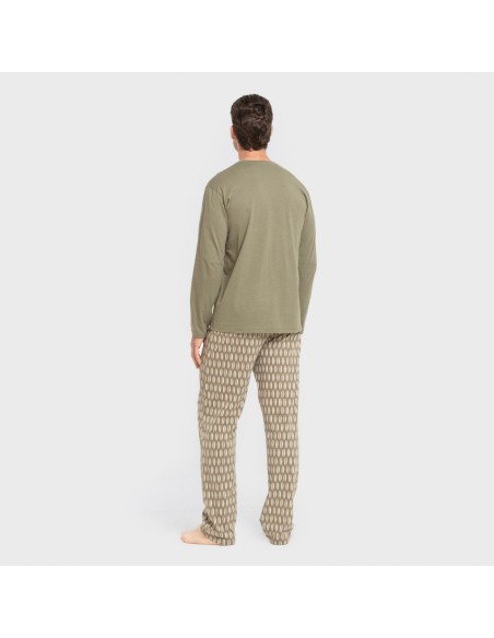 Pijama largo algodón hombre Arpani verde