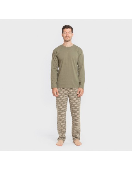 Pijama largo algodón hombre Arpani verde