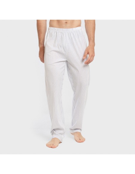 Pijama largo algodón hombre Raya Fandi azul