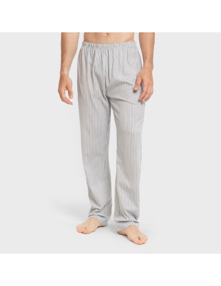 Pijama largo algodón hombre Raya Ben azul