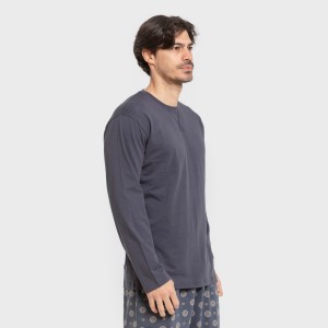 Pijama largo algodón hombre Juanlu azul 2