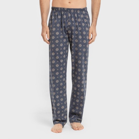 Pijama largo algodón hombre Juanlu azul