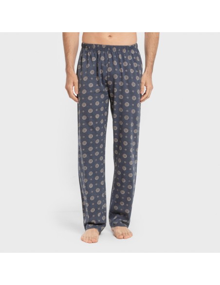 Pijama largo algodón hombre Juanlu azul