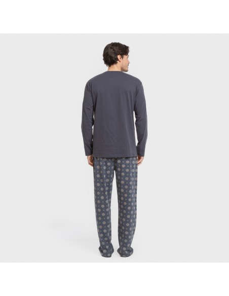Pijama largo algodón hombre Juanlu azul
