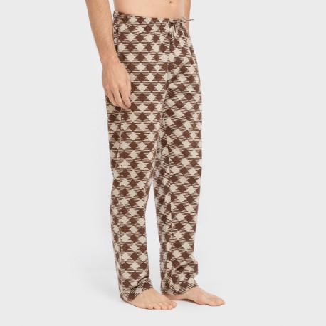 Pijama hombre franela Cuadro Bogota marrón