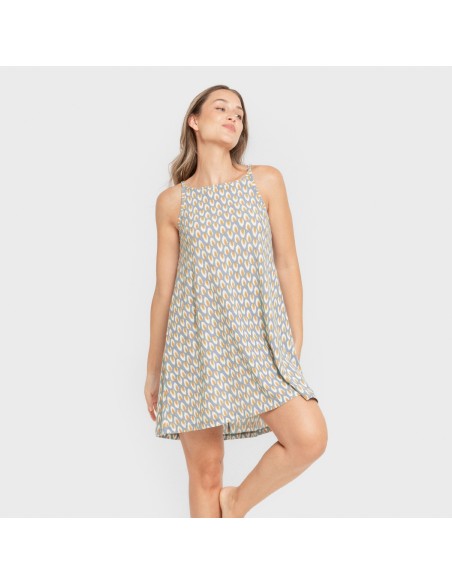 Vestido corto tirantes crepe Zac agua marina Vestido corto tirantes crepe Zac agua marina
