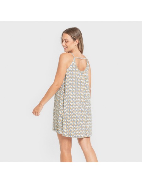 Vestido corto tirantes crepe Zac agua marina Vestido corto tirantes crepe Zac agua marina