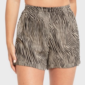 Pantalón corto viscosa bambula Drus beige - negro