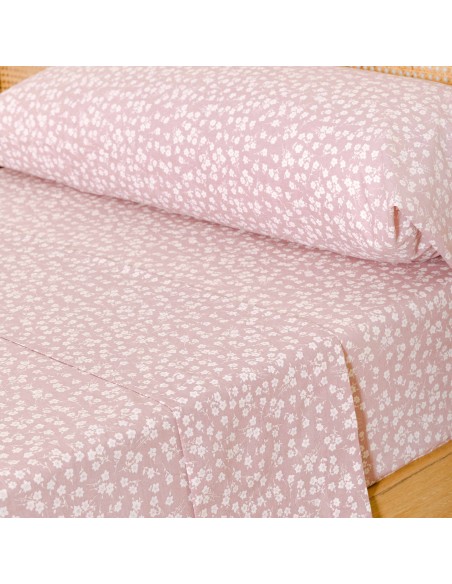 Juego de sábanas algodón percal Oniris malva Juego de sábanas algodón percal Oniris malva