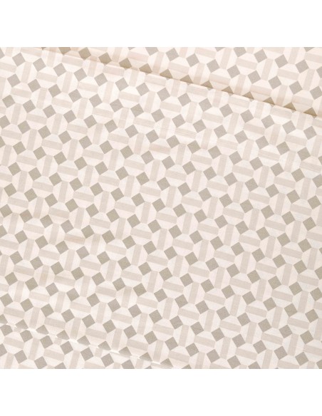 Juego de sábanas algodón Enrieta verde seco - topo