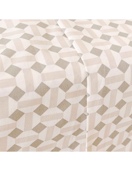 Juego de sábanas algodón Enrieta verde seco - topo