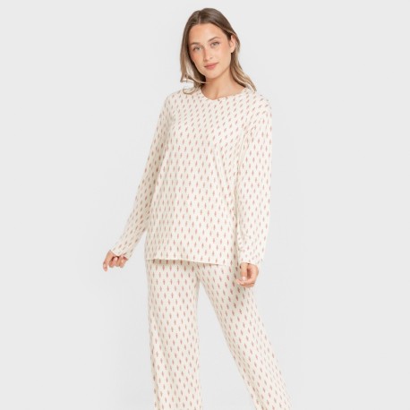 Pijama largo mujer soft Serbia malva rosa