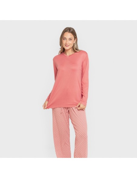 Pijama largo mujer soft Leonor marsala Pijama largo mujer soft Leonor marsala