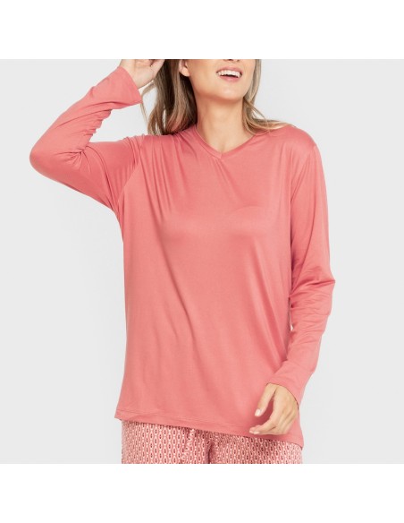 Pijama largo mujer soft Leonor marsala Pijama largo mujer soft Leonor marsala