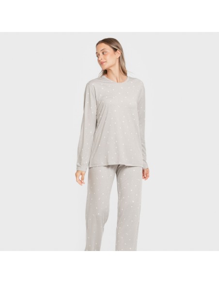 Pijama largo mujer soft Ambarina gris Pijama largo mujer soft Ambarina gris