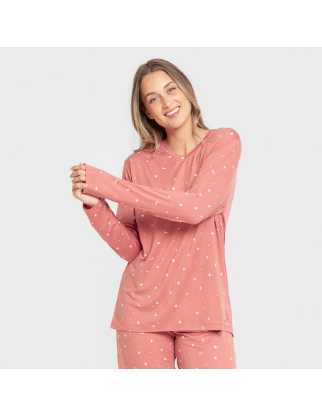 Pijama largo mujer soft Ambarina marsala Pijama largo mujer soft Ambarina marsala