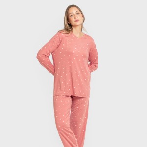 Pijama largo mujer soft Ambarina marsala 2