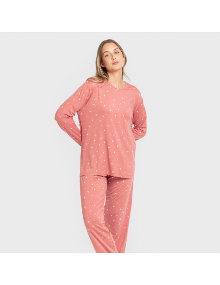 Pijama largo mujer soft Ambarina marsala Pijama largo mujer soft Ambarina marsala