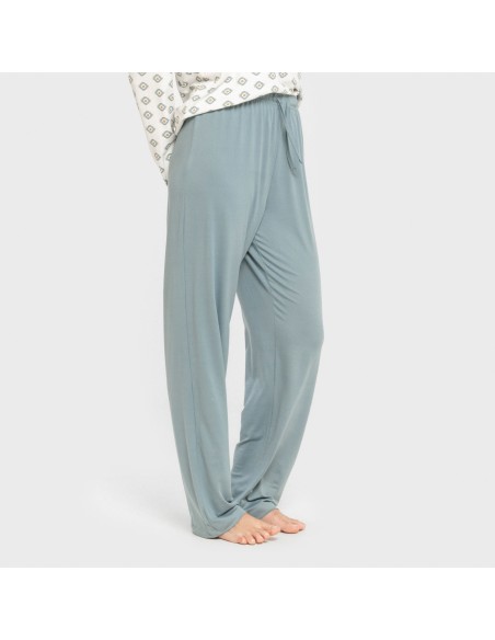 Pijama largo mujer soft Joy agua marina Pijama largo mujer soft Joy agua marina