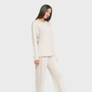 Pijama largo mujer soft Espiga berenjena 2