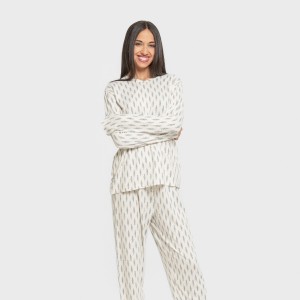 Pijama largo mujer soft Espiga agua marina