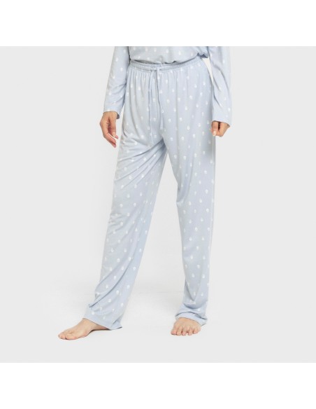 Pijama largo mujer soft Baby celeste