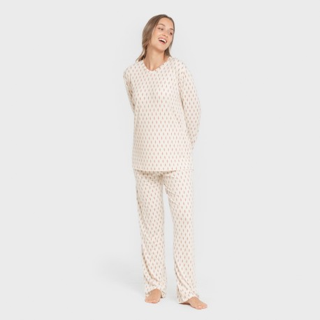 Pijama largo mujer soft Serbia malva rosa