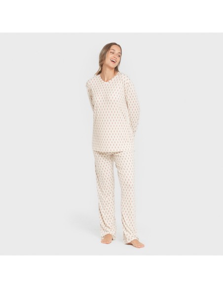 Pijama largo mujer soft Serbia malva rosa Pijama largo mujer soft Serbia malva rosa