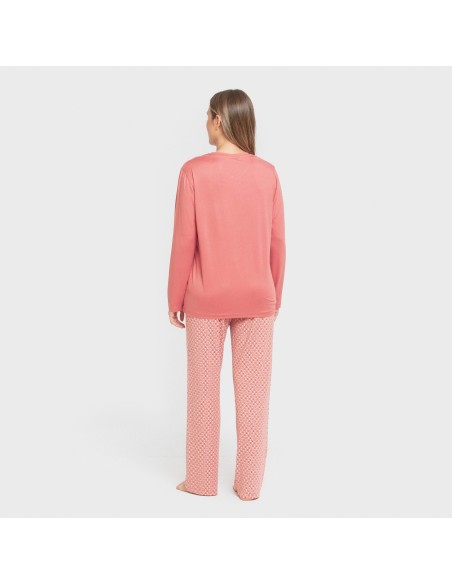 Pijama largo mujer soft Leonor marsala Pijama largo mujer soft Leonor marsala