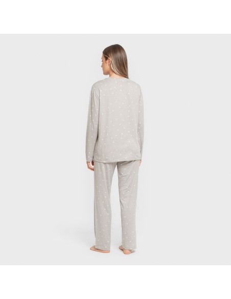 Pijama largo mujer soft Ambarina gris Pijama largo mujer soft Ambarina gris