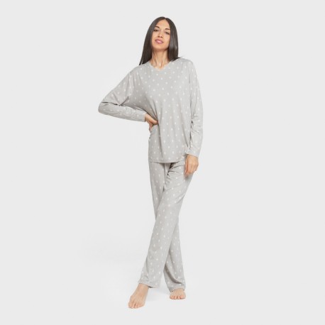 Pijama largo mujer soft Baby gris