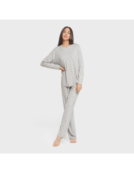 Pijama largo mujer soft Baby gris
