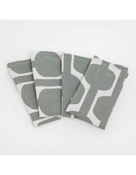 Set 4 servilletas Sunnies verde seco