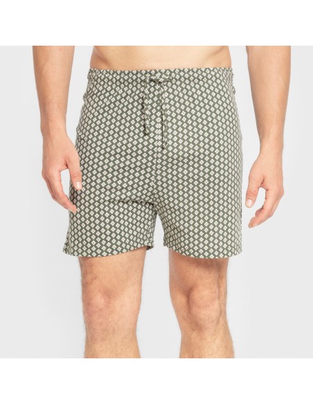 Pijama corto algodón hombre Sassy verde cacería