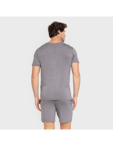 Pijama corto viscosa hombre gris azulado