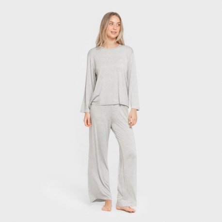 Pijama largo viscosa mujer