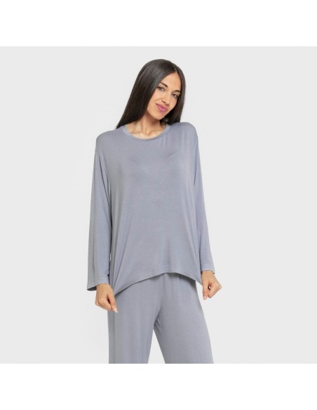 Pijama largo viscosa mujer liso Pijama largo viscosa mujer liso
