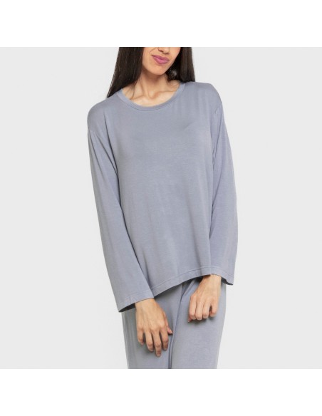 Pijama largo viscosa mujer liso Pijama largo viscosa mujer liso