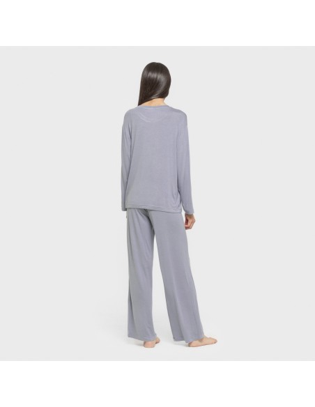 Pijama largo viscosa mujer liso Pijama largo viscosa mujer liso