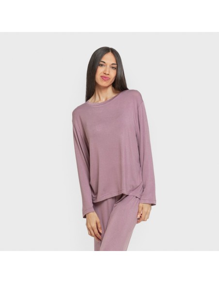 Pijama largo viscosa mujer liso Pijama largo viscosa mujer liso