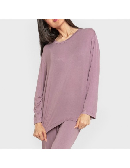 Pijama largo viscosa mujer liso Pijama largo viscosa mujer liso